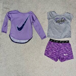 Nike Purple and Gray Sportswear Set